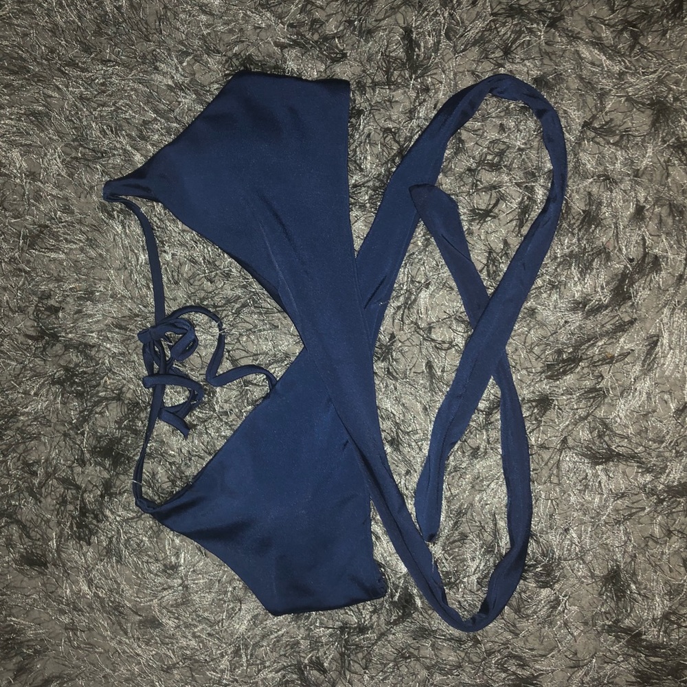 Navy blue wrap bikini